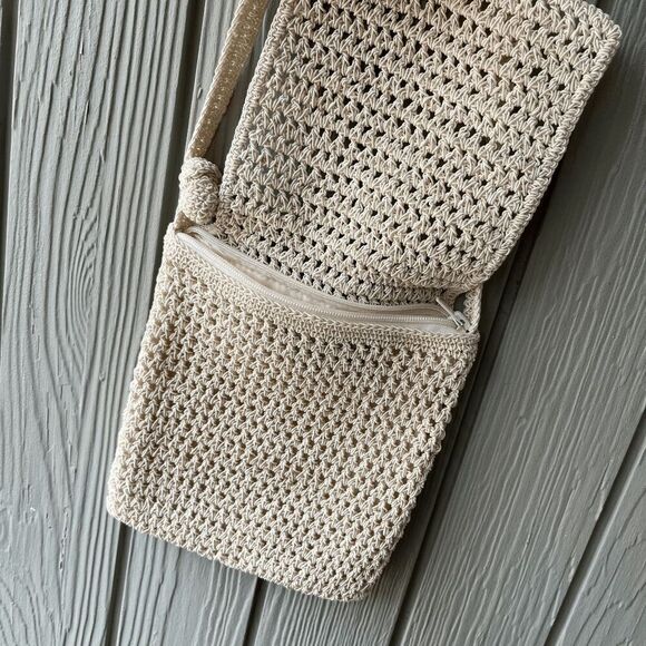 Xhilaration Y2K Crochet Shoulder Bag Cream Boho Mini Crossbody Purse - Picture 5 of 6